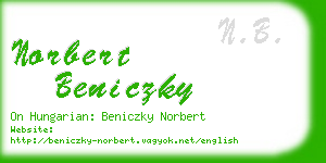 norbert beniczky business card